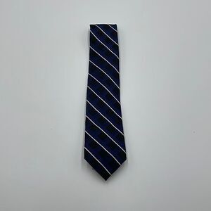 Black and blue 100% silk necktie